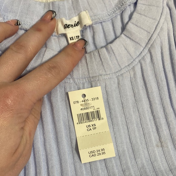 Sleeveless Ribbed Knit Top - Light Blue NWT - Picture 2 of 4